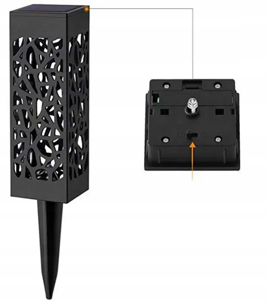 Lampy Solarne Ogrodowe LED Wbijana Do Ogrodu Zewnętrzna Barwa Ciepła Wzorek