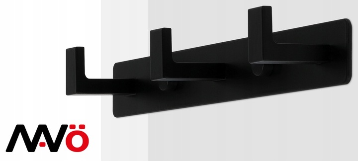 WIESZAK NA RĘCZNIKI ŁAZIENKOWY CZARNY LOFT SOLIDNY LISTWA Z 3