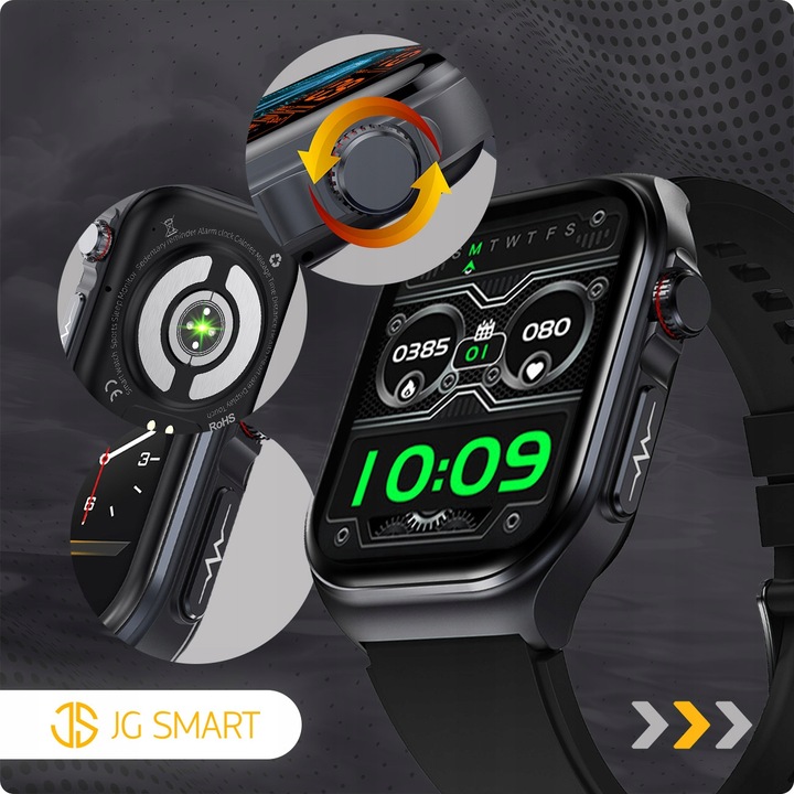 SMARTWATCH DLA SENIORA ZEGAREK EKG FUNKCJA POMIARU CUKRU CIŚNIENIE MENU POL