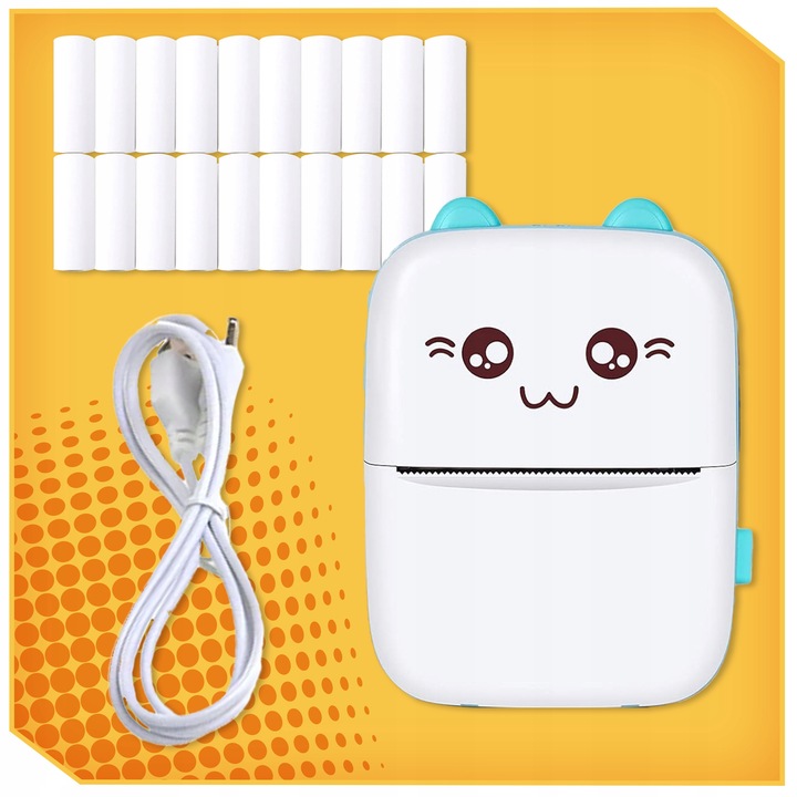 Mini Drukarka Termiczna DRUKUŚ ORYGINALNY Do Zdjęć Przenośna + 11 ROLEK