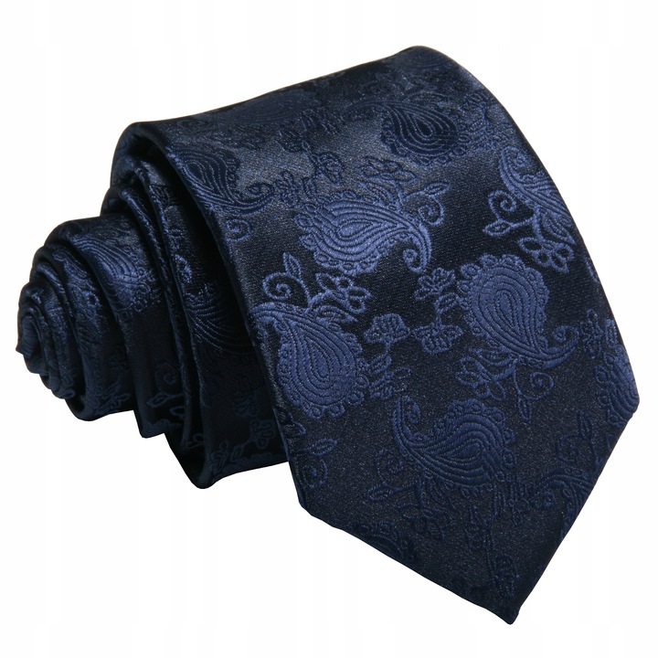 KRAWAT ŻAKARD GRANATOWY WZÓR [2005]