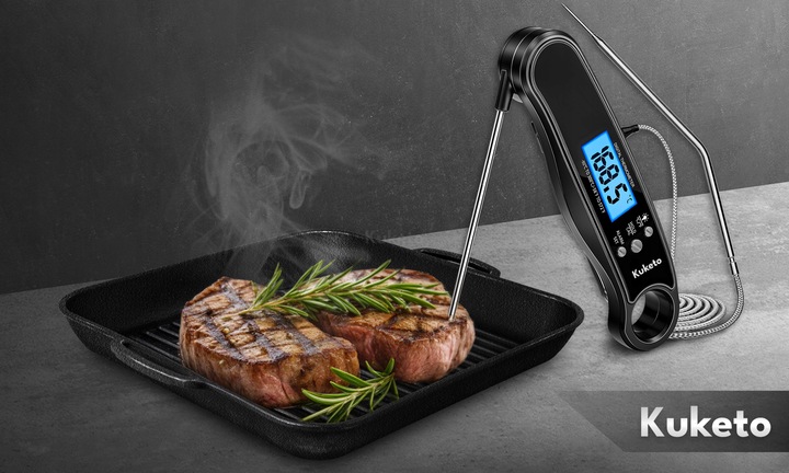 TERMOMETR KUCHENNY -50-300°C BEZPRZEWODOWY CYFROWY LCD SONDA DO MIĘS STEKÓW