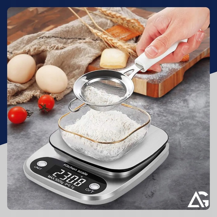 PRECYZYJNA WAGA KUCHENNA 5000g I 0,1g WYŚWIETLACZ LCD JUBILERSKA