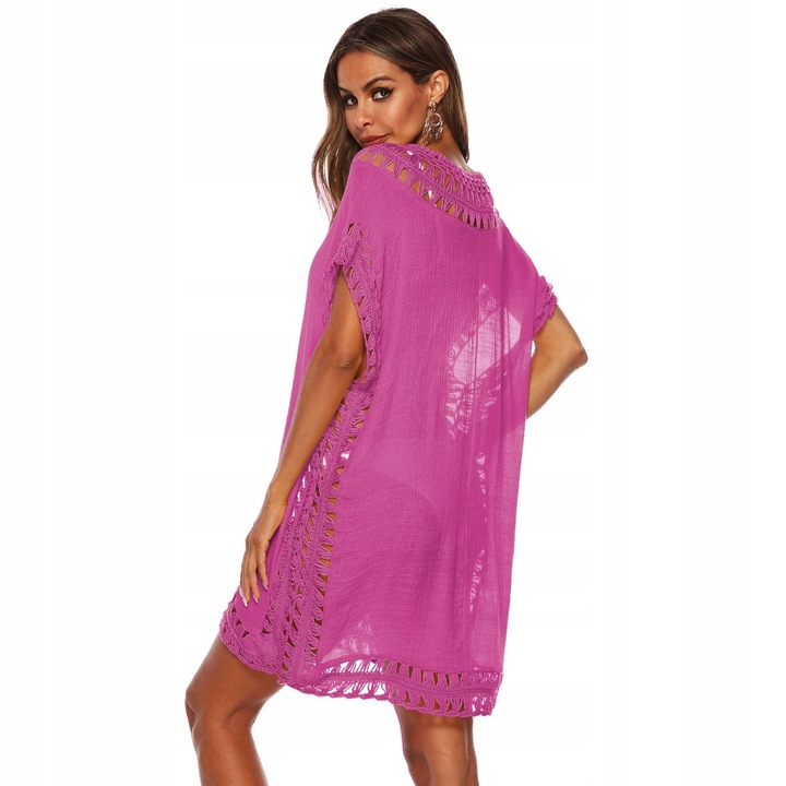 LETNIA TUNIKA PLAŻOWA PAREO PLAŻOWE NARZUTKA NA PLAŻĘ SUKIENKA BOHO KOLORY