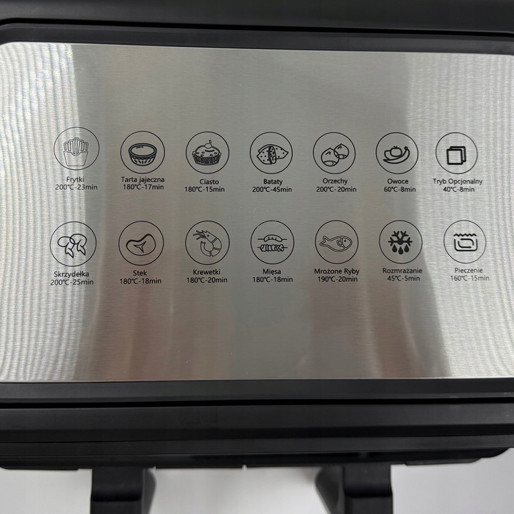 FRYTKOWNICA DWUKOMOROWA AIR FRYER 9L MOC 2000W BEZTŁUSZCZOWA 10