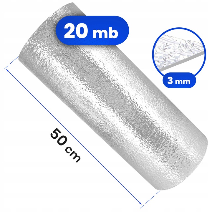 Ekran zagrzejnikowy VitArt 20000 x 500 x 3 mm ODBIJAJĄCY CIEPŁO MATA