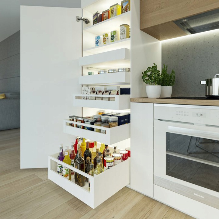 SZUFLADA GTV AXIS PRO 500B1 ŚREDNIA L500 H116 BIAŁA CICHY DOMYK WYSUW