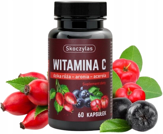 SKOCZYLAS Witamina C Trio DZIKA RÓZA ARONIA ACEROLA odporność 2x60 kapsułek