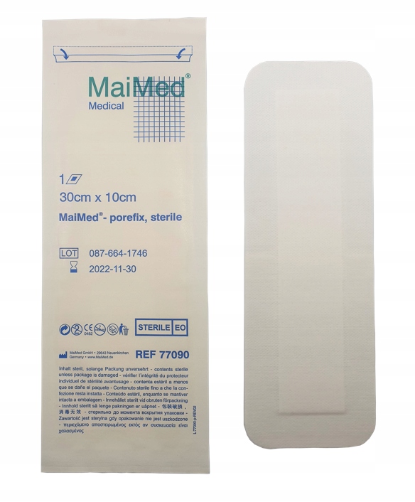 PLASTER Z OPATRUNKIEM STERYLNY NA RANY Z WKŁADEM CHŁONNYM 30x10cm 25szt