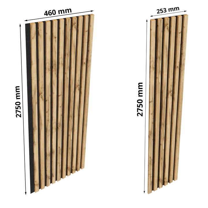 LAMELE NA FILCU 46x275 ŚCIENNE PANELE AKUSTYCZNE DĄB NATURALNY WOTAN INNE