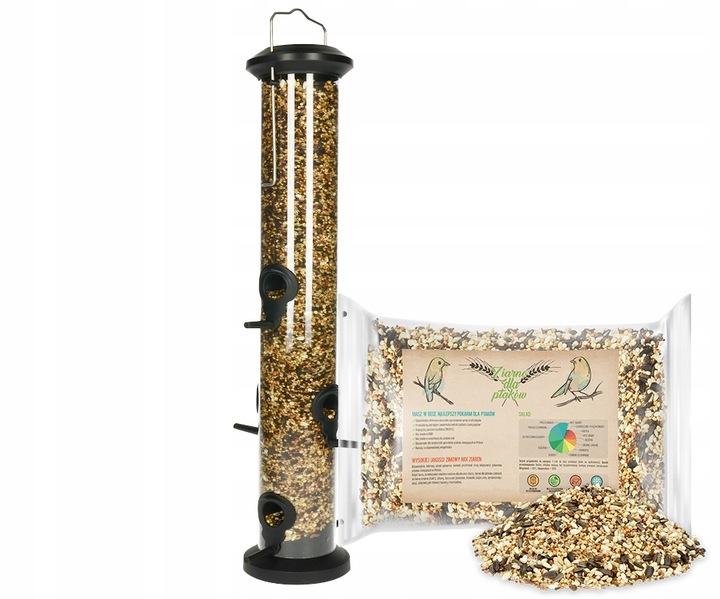 DUŻY KARMNIK KARMIDŁO NA KARMĘ POKARM DLA PTAKÓW TRIXIE + ZIARNO 1KG