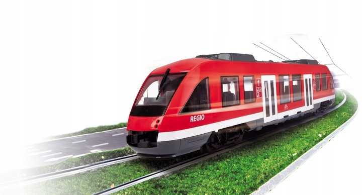 WIELKI POCIĄG MIEJSKI SZYBKI TRAMWAJ KOLEJKA OTWIERANE DRZWI POJAZD 45 CM