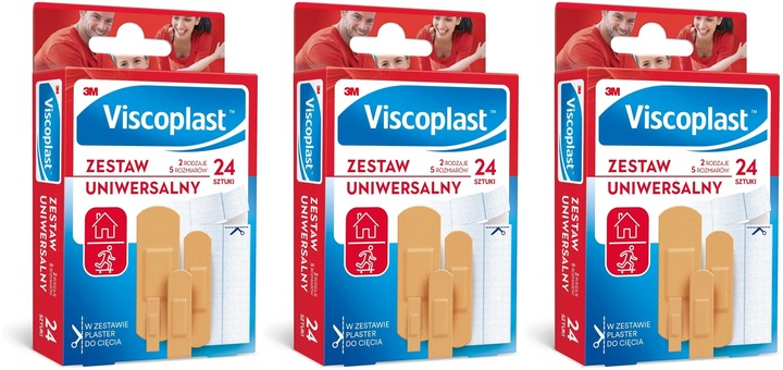 Viscoplast Zestaw Uniwersalny Plastry 24 sztuki