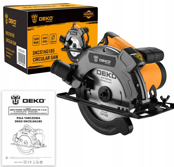 PIŁA TARCZOWA PRZECINARKA PILARKA RĘCZNA DO DREWNA 1600W TARCZA 185MM