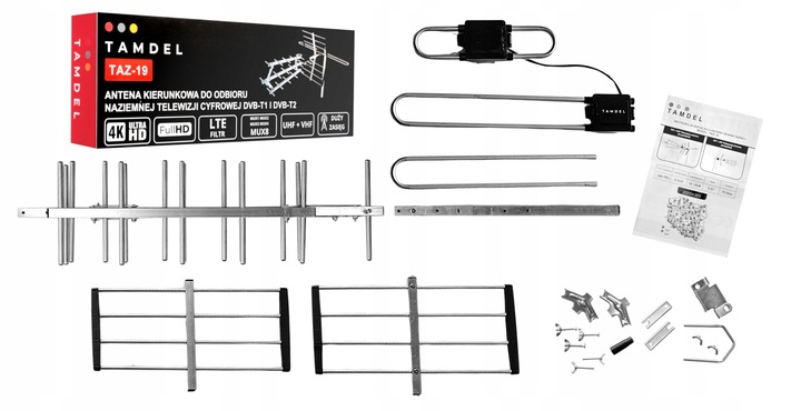 ANTENA DO TV NAZIEMNEJ ZEWNĘTRZNA DVB-T2 KIERUNKOWA COMBO MUX8 LTE VHF