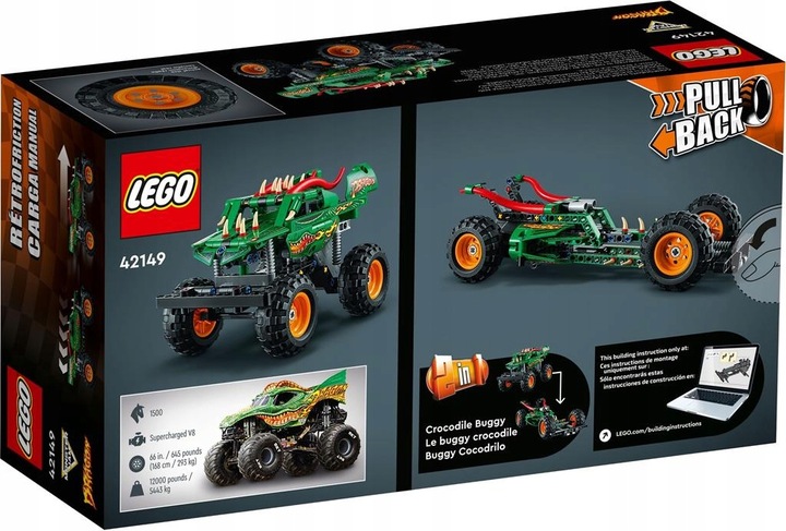 KLOCKI LEGO TECHNIC 42149 MONSTER JAM DRAGON 2 W 1