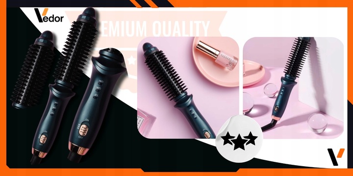 LOKÓWKA CERAMICZNA DO STYLIZACJI WŁOSÓW SZCZOTKA DO WŁOSÓW LOKI 2w1