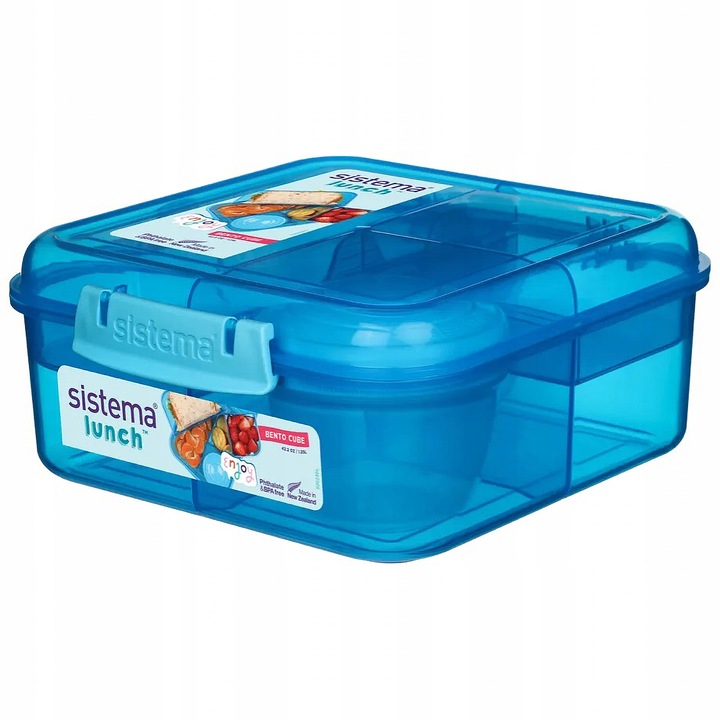 LUNCH BOX ŚNIADANIÓWKA SISTEMA POJEMNIK BOX BENTO 1250ml Z PRZEGRÓDKAMI SOS