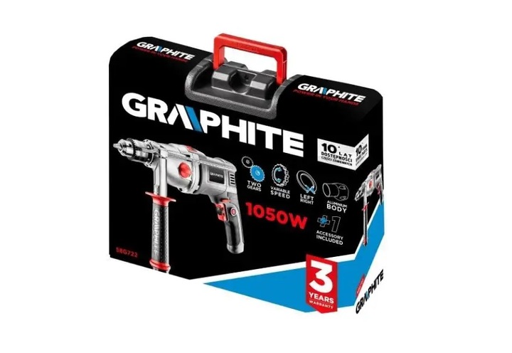 GRAPHITE WIERTARKA UDAROWA DWUBIEGUNOWA WALIZKA 1050W 58G722