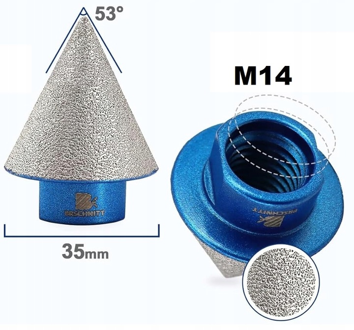 FREZ STOŻKOWY STOŻEK DIAMENTOWY 35mm M14 DO GRESU PŁYTEK GLAZURY