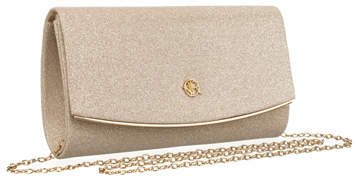 Torebka kopertówka brokatowa na wesele bal wieczorowa mała z klapką Rovicky