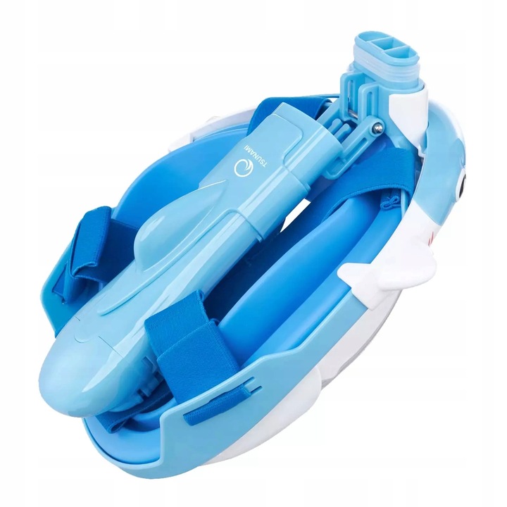 MASKA DO NURKOWANIA Z RURKĄ PEŁNOTWARZOWA PANORAMICZNA DRY TOP SHARK DZIECI