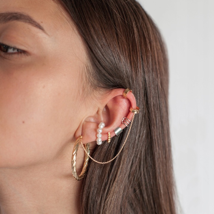 Nausznica srebrna gładka 7 mm ANIA KRUK