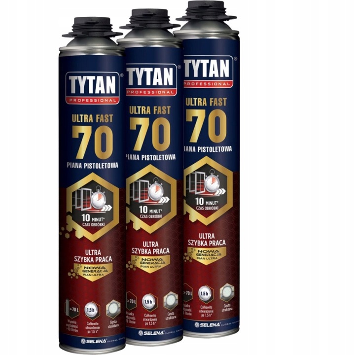 Tytan Ultra Fast 70 Szybka Piana Montażowa 860ml