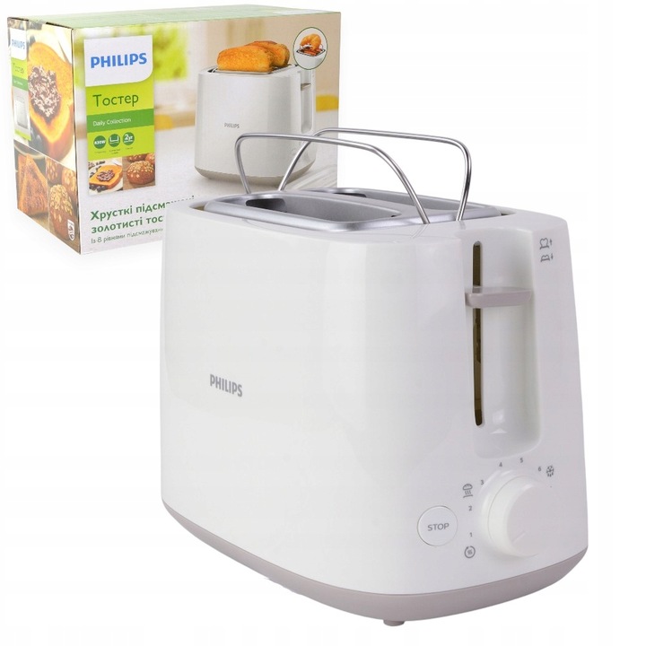 Toster PHILIPS HD2582/00 biały 830W 8 USTAWIEŃ RUSZT