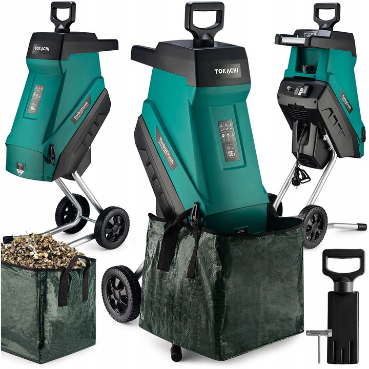 ROZDRABNIACZ ELEKTRYCZNY RĘBAK DO GAŁĘZI GŁADKOLUFOWY MOCNY 3500W DWA