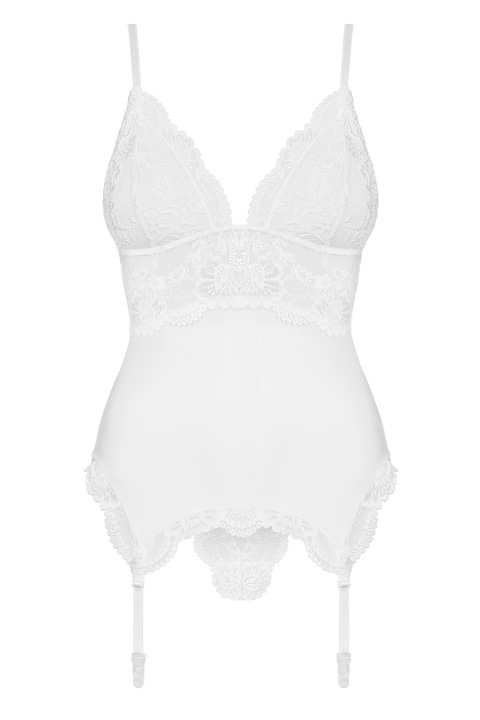 Obsessive gorset i stringi 810-COR Biały, L/XL