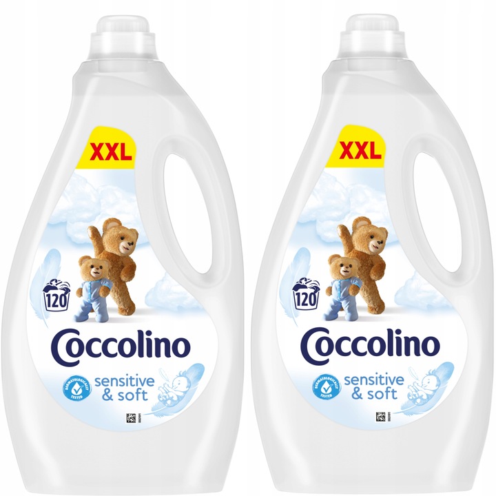 Zestaw Coccolino Płyn do płukania Sensitive & Soft 2x3l 240 Prań