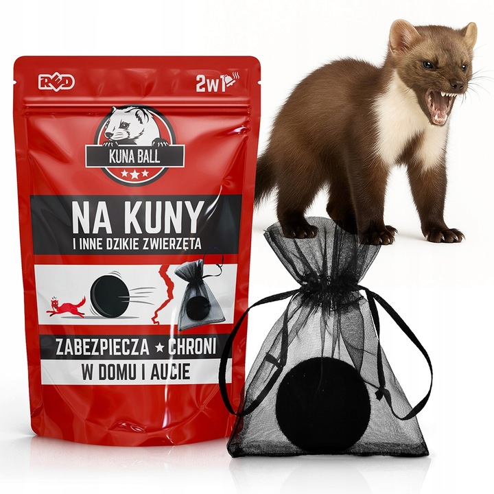 ODSTRASZACZ NA KUNY ŚRODEK ZAPACHOWY DO OCHRONY SAMOCHODU KUNA BALL 2