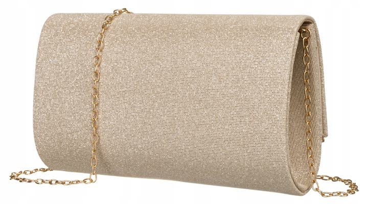 Torebka kopertówka brokatowa na wesele bal wieczorowa mała z klapką Rovicky