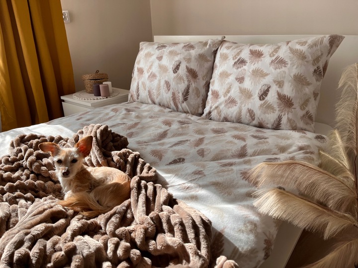 Komplet Pościeli Polarowej 160x200+2x 70/80 Ciepła Gruba Mack Home Liście