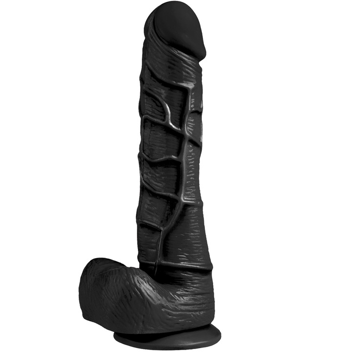 CZARNY PENIS XL Męskie Dildo z Jądrami DONG JBL z Przyssawką dla Kobiet Pań