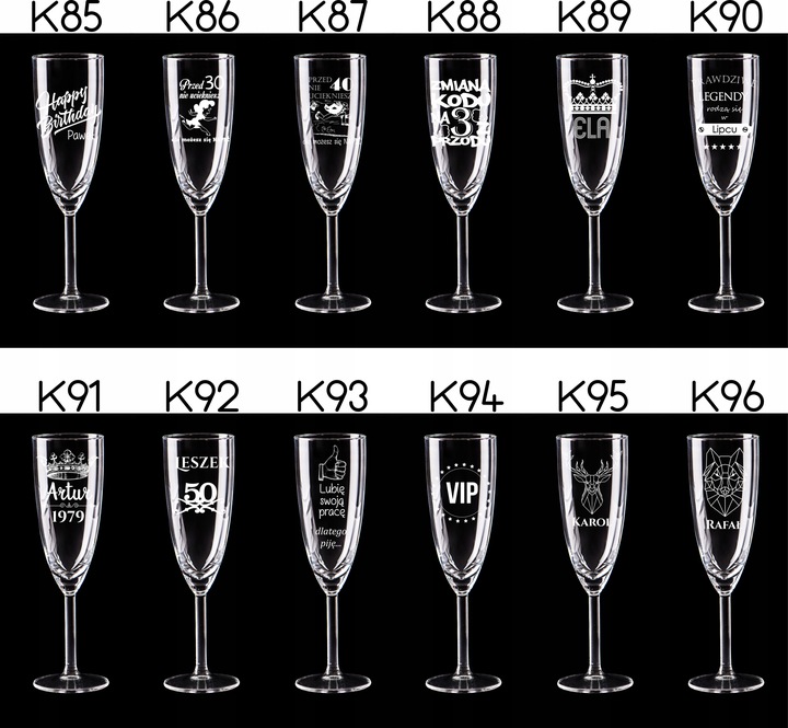 KIELISZKI DO SZAMPANA Z GRAWEREM ŚLUB PREZENT 2szt