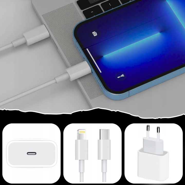 ŁADOWARKA INDUKCYJNA + SZYBKOŁADOWARKA DO IPHONE 15/20W USB-C - LIGHTING