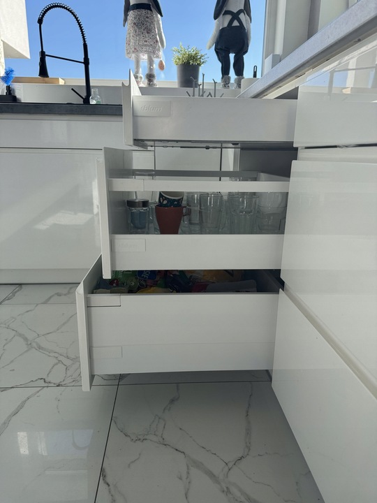 BLUM Szafka Dodatkowe Boki Do Szuflad 500x199 Tandembox Białe