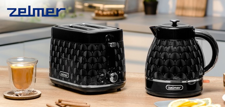 CZAJNIK ELEKTRYCZNY ZELMER BEZPRZEWODOWY PŁASKA GRZAŁKA CICHY 1,7L