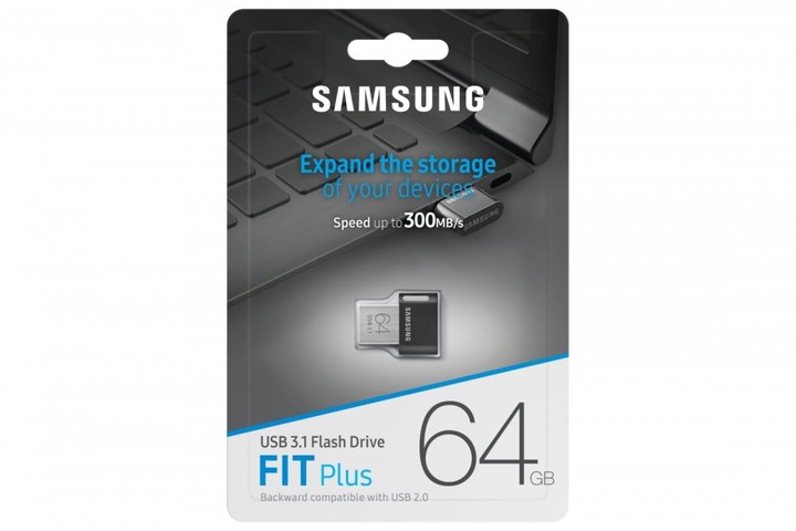 Miniaturowy Pendrive Samsung FIT Plus 64 GB USB 3.1 up to 300 MB/s