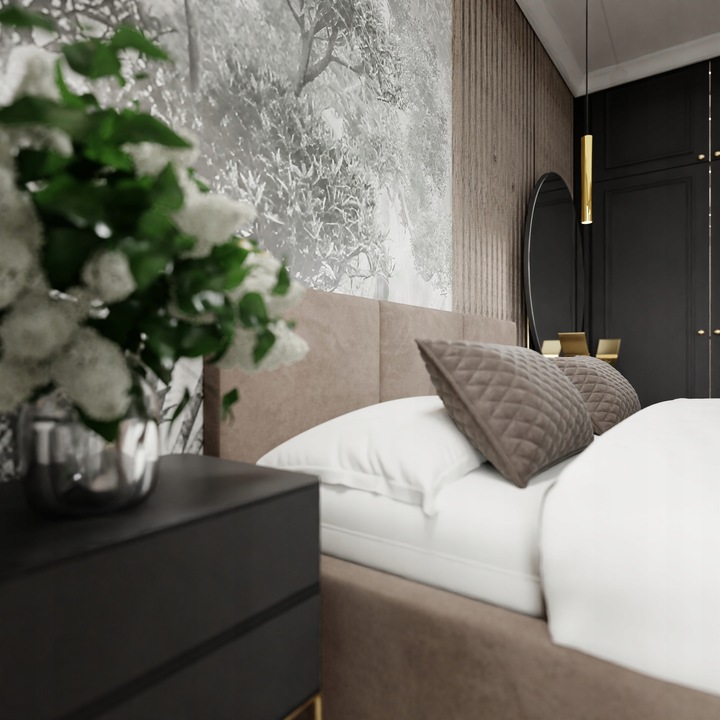 ŁÓŻKO TAPICEROWANE DO SYPIALNI 140x200 ŁÓŻKO PODWÓJNE Z POJEMNIKIEM