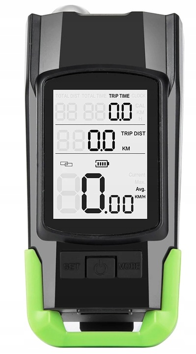 LAMPKA ROWEROWA LICZNIK BEZPRZEWODOWY KLAKSON 3w1 Zestaw