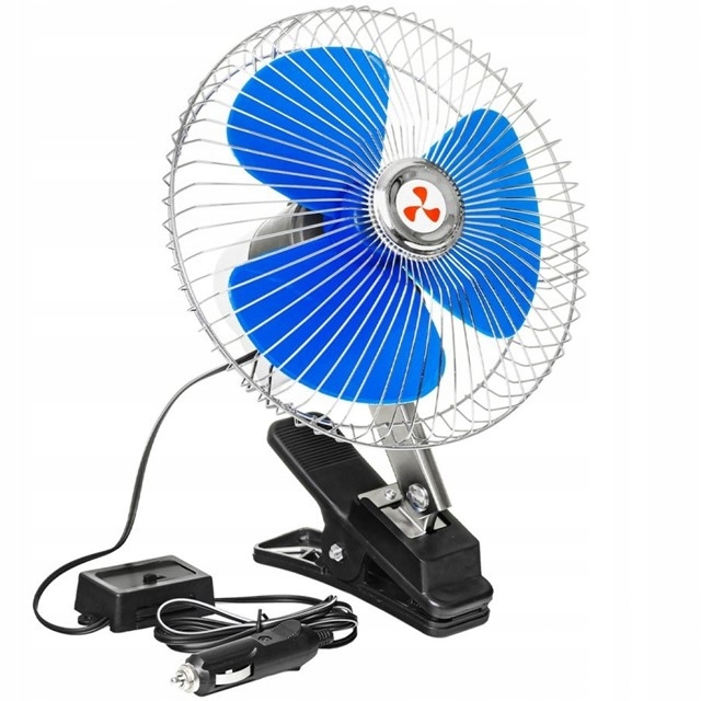 MOCNY WENTYLATOR WIATRAK SAMOCHODOWY 12V DO AUTA NA KRATKĘ KLIPS ŚRUBY