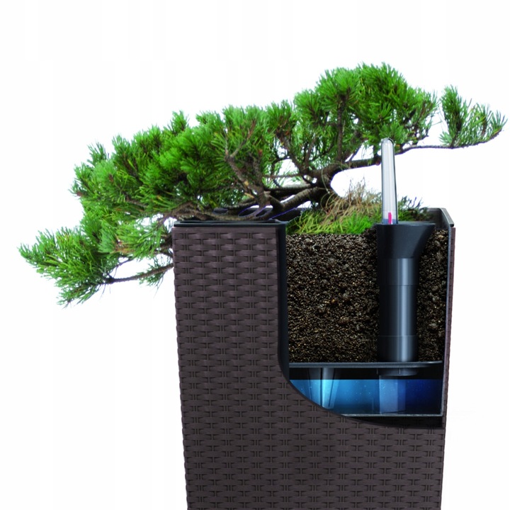 Doniczka ratanowa z wkładem wysoka DRTS170 - umbra