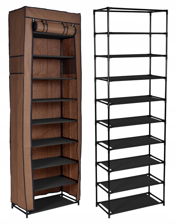 SZAFKA TEKSTYLNA Z PÓŁKAMI NA BUTY SKŁADANA STOJAK REGAŁ ORGANIZER