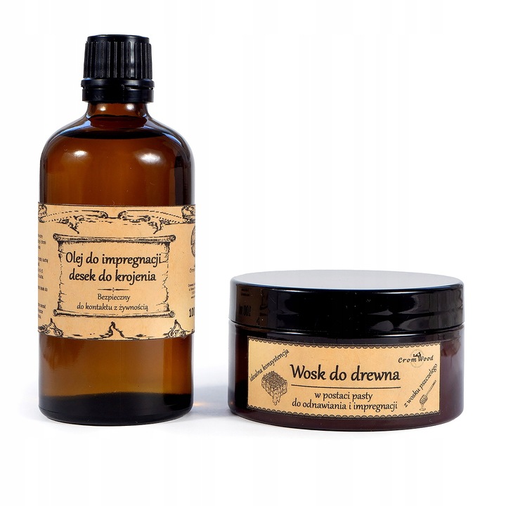 Wosk z olejem do drewna naturalny, kompleksowy zestaw do konserwacji