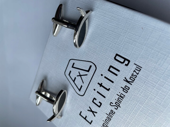 Męskie srebrne spinki do mankietów EXC Symbol Ryby Znak Ryby