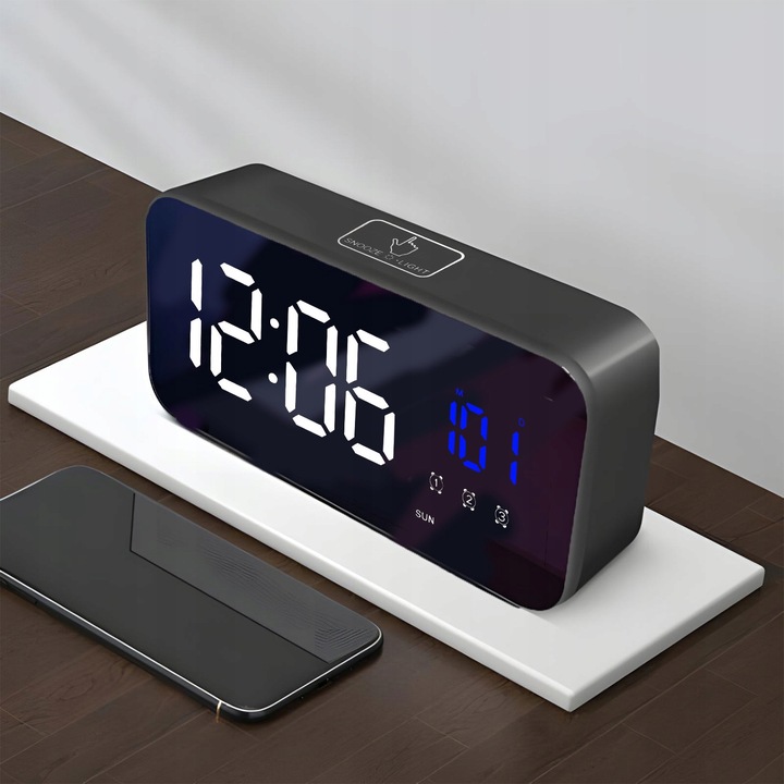 ZEGAR ELEKTORNICZNY BUDZIK LED NOWOCZESNY DESIGN WYSOKA FUNKCJONALNOŚĆ