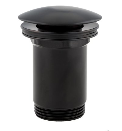 KOREK KLIK-KLAK METALOWY DO UMYWALKI Z PRZELEWEM CZARNY MAT OMNIRES